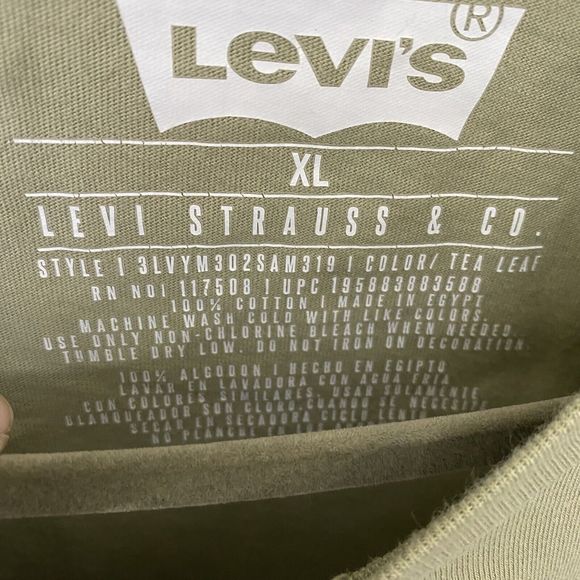 Levi's Shirt Mens Size XL Graphic Tee Green Short Sleeve Crew Neck - Picture 7 of 7